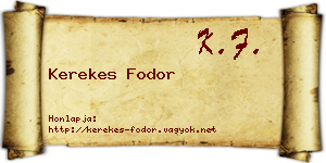 Kerekes Fodor névjegykártya